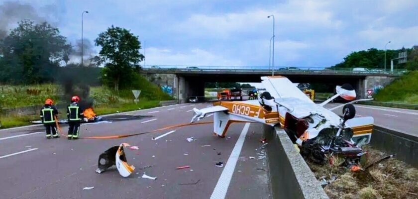 Crash d'un avion de tourisme sur l'autoroute A4